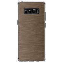 DistinctInk® Clear Shockproof Hybrid Case for Apple iPhone / Samsung Galaxy / Google Pixel - Brown Stainless Steel Image Print