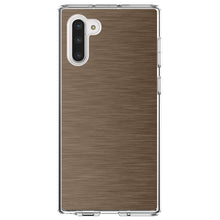 DistinctInk® Clear Shockproof Hybrid Case for Apple iPhone / Samsung Galaxy / Google Pixel - Brown Stainless Steel Image Print