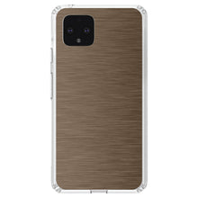DistinctInk® Clear Shockproof Hybrid Case for Apple iPhone / Samsung Galaxy / Google Pixel - Brown Stainless Steel Image Print