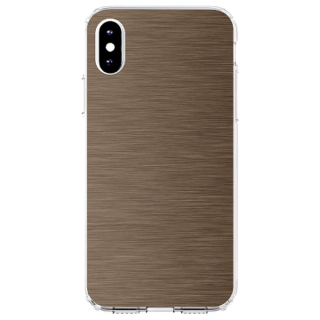 Brown Stainless Steel Image Print Clear Shockproof iPhone Case, view 2
