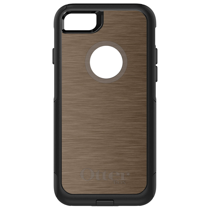 DistinctInk OtterBox Commuter Series Case for Apple iPhone or Samsung Galaxy - Brown Stainless Steel Print