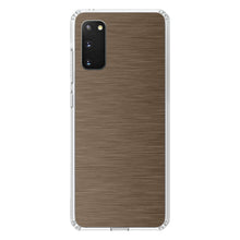 DistinctInk® Clear Shockproof Hybrid Case for Apple iPhone / Samsung Galaxy / Google Pixel - Brown Stainless Steel Image Print