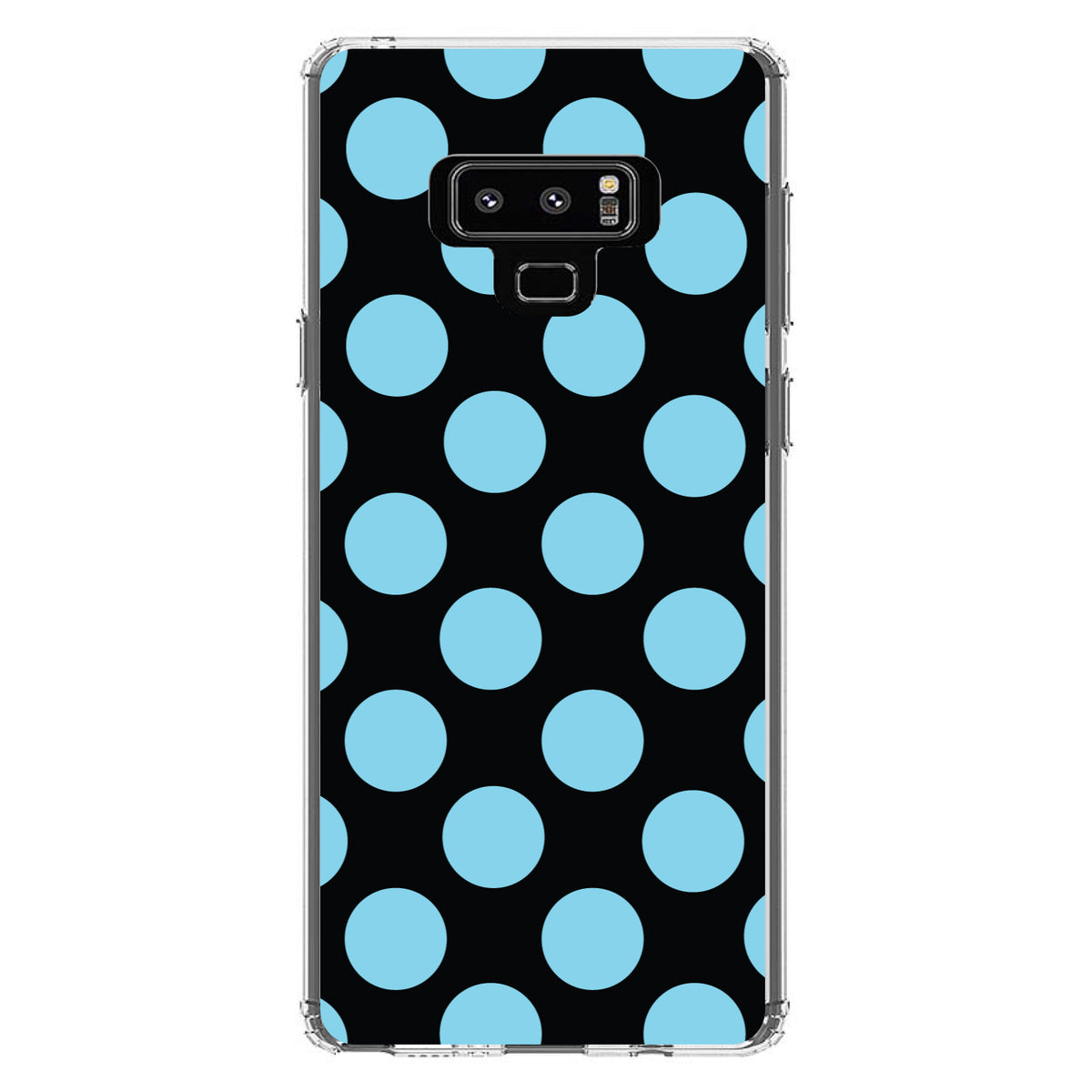 Black Blue Polka Dots Clear Shockproof iPhone Case, view 11