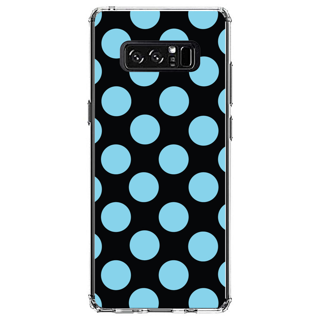 Black Blue Polka Dots Clear Shockproof iPhone Case, view 12