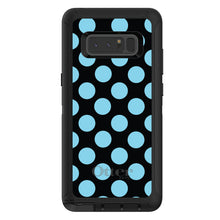 DistinctInk™ OtterBox Defender Series Case for Apple iPhone / Samsung Galaxy / Google Pixel - Black Blue Polka Dots