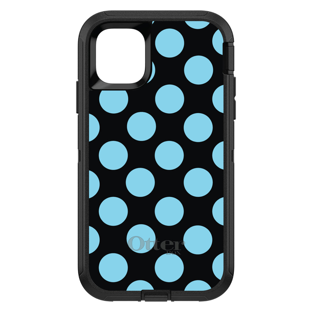 Black Blue Polka Dots OtterBox Defender Case for iPhone & Galaxy, view 2