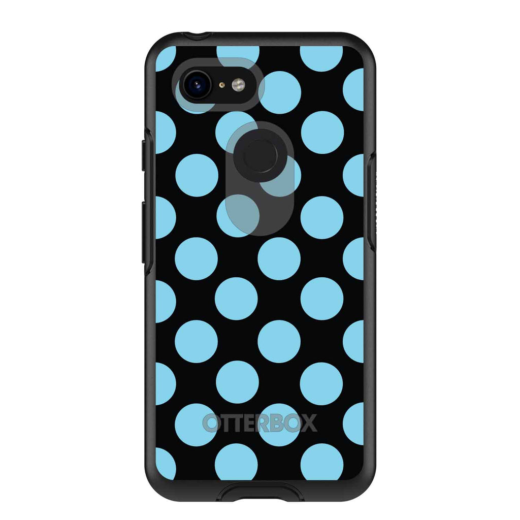 Black Blue Polka Dots OtterBox Symmetry Case for iPhone & Galaxy, view 15