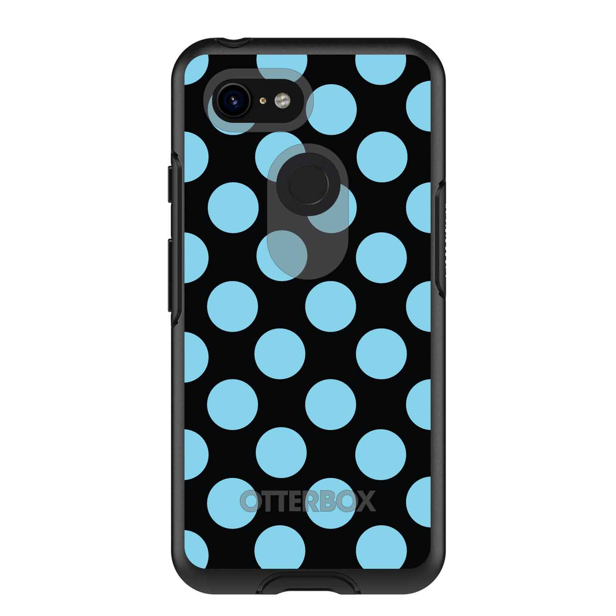 Black Blue Polka Dots OtterBox Symmetry Case for iPhone & Galaxy, view 15