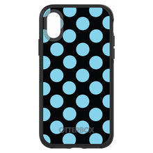 DistinctInk™ OtterBox Symmetry Series Case for Apple iPhone / Samsung Galaxy / Google Pixel - Black Blue Polka Dots