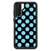 DistinctInk™ OtterBox Defender Series Case for Apple iPhone / Samsung Galaxy / Google Pixel - Black Blue Polka Dots