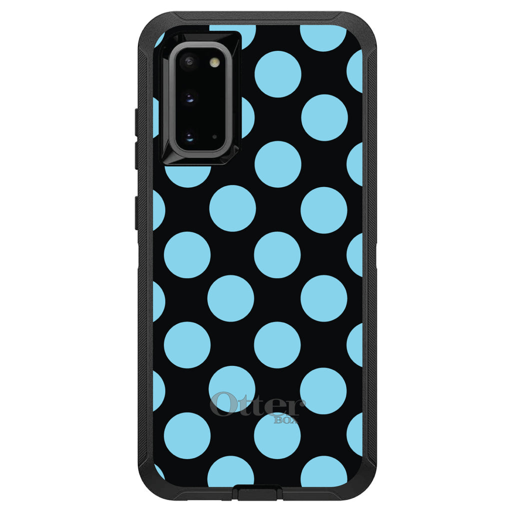 Black Blue Polka Dots OtterBox Defender Case for iPhone & Galaxy, view 8