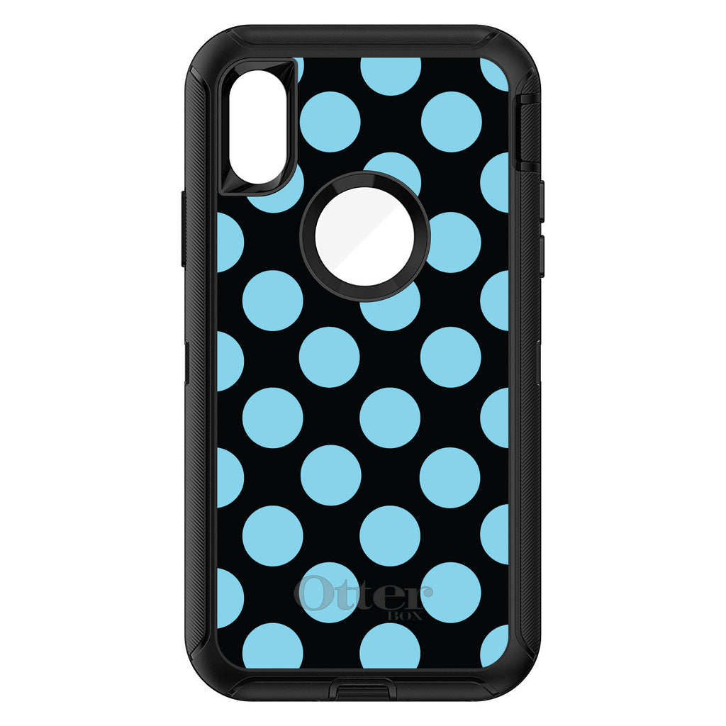 Black Blue Polka Dots OtterBox Defender Case for iPhone & Galaxy, view 3