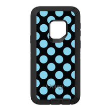 DistinctInk™ OtterBox Defender Series Case for Apple iPhone / Samsung Galaxy / Google Pixel - Black Blue Polka Dots