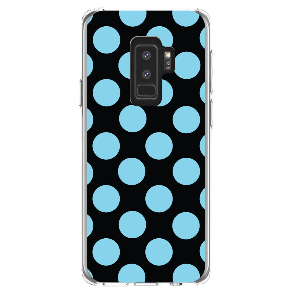 Black Blue Polka Dots Clear Shockproof iPhone Case, view 20