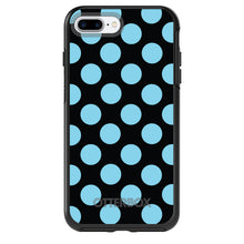 DistinctInk™ OtterBox Symmetry Series Case for Apple iPhone / Samsung Galaxy / Google Pixel - Black Blue Polka Dots