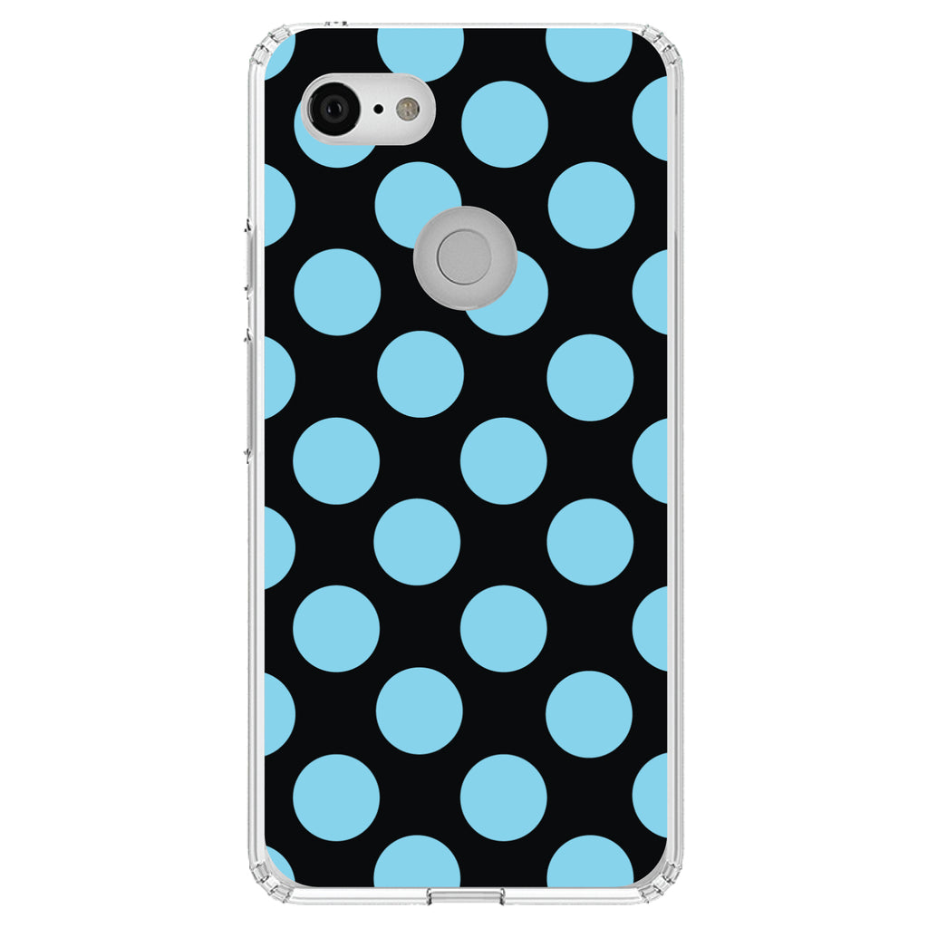 Black Blue Polka Dots Clear Shockproof iPhone Case, view 22