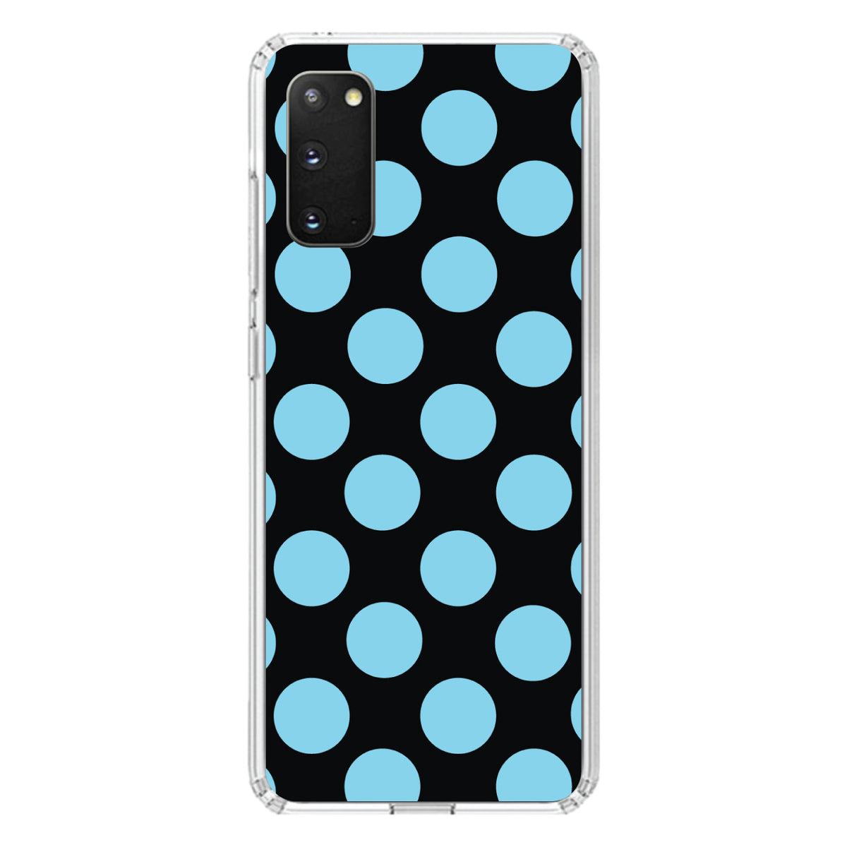 Black Blue Polka Dots Clear Shockproof iPhone Case, view 14