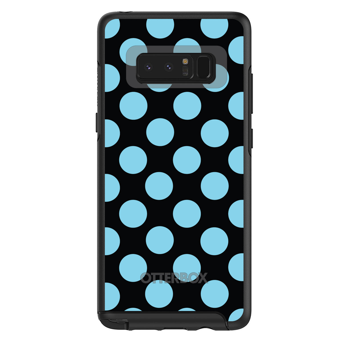 Black Blue Polka Dots OtterBox Symmetry Case for iPhone & Galaxy, view 14