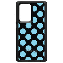 DistinctInk™ OtterBox Defender Series Case for Apple iPhone / Samsung Galaxy / Google Pixel - Black Blue Polka Dots