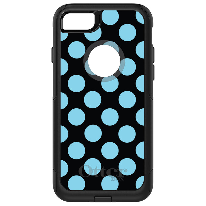 DistinctInk OtterBox Commuter Series Case for Apple iPhone or Samsung Galaxy - Black Blue Polka Dots