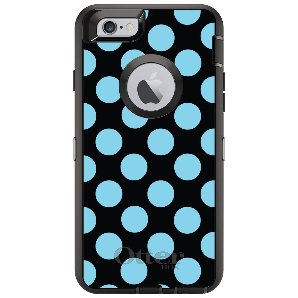 Black Blue Polka Dots OtterBox Defender Case for iPhone & Galaxy, view 4
