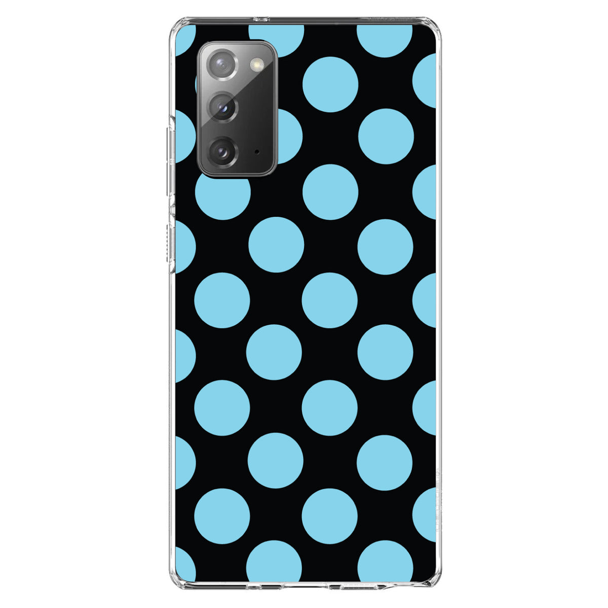 Black Blue Polka Dots Clear Shockproof iPhone Case, view 8