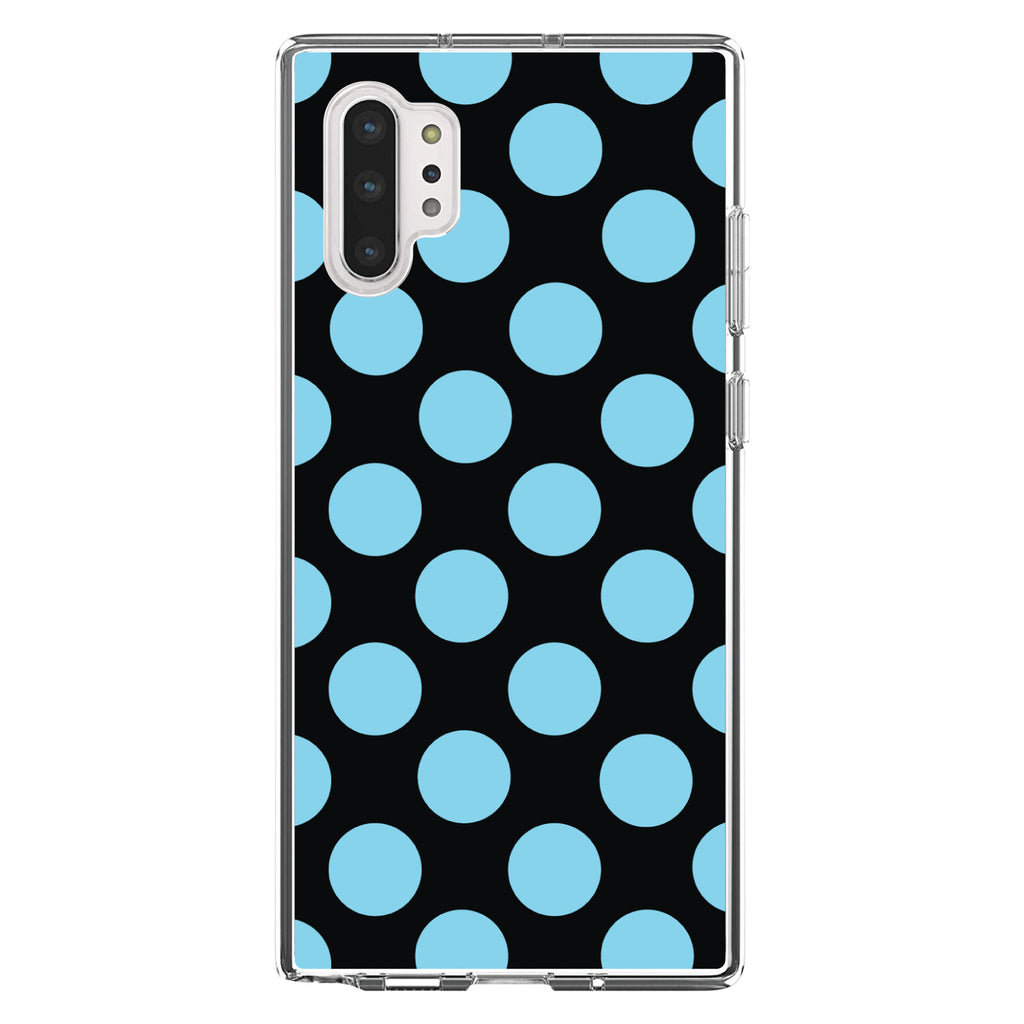Black Blue Polka Dots Clear Shockproof iPhone Case, view 10