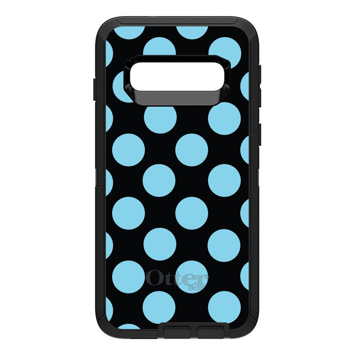 Black Blue Polka Dots OtterBox Defender Case for iPhone & Galaxy, view 9