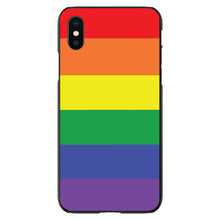 DistinctInk® Hard Plastic Snap-On Case for Apple iPhone or Samsung Galaxy - Rainbow Stripes Gay Pride