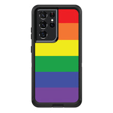 DistinctInk™ OtterBox Defender Series Case for Apple iPhone / Samsung Galaxy / Google Pixel - Rainbow Stripes Gay Pride