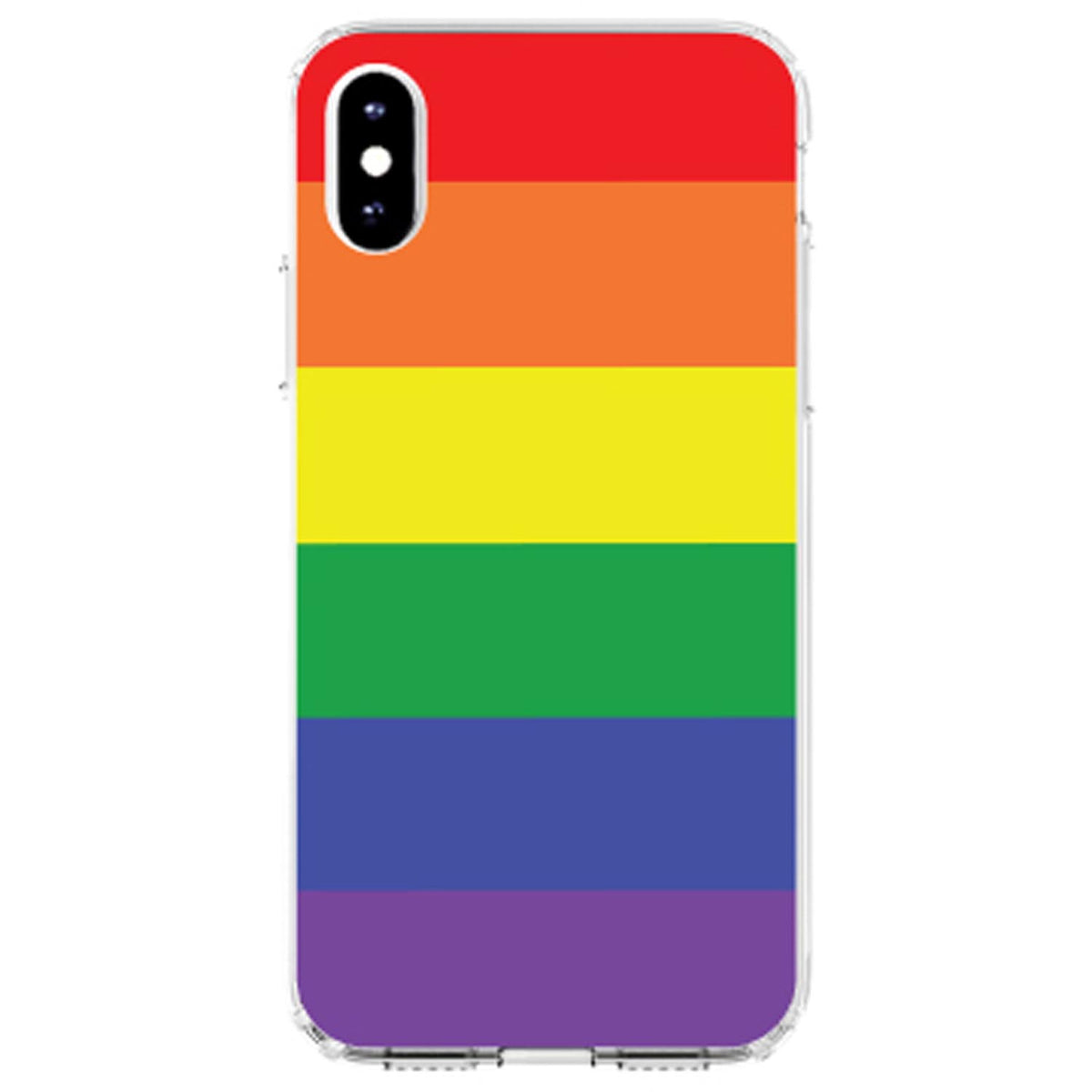 Rainbow Stripes Gay Pride Clear Shockproof iPhone Case, view 4