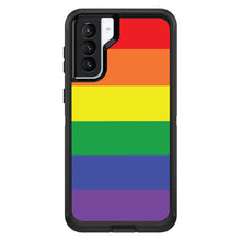 DistinctInk™ OtterBox Defender Series Case for Apple iPhone / Samsung Galaxy / Google Pixel - Rainbow Stripes Gay Pride