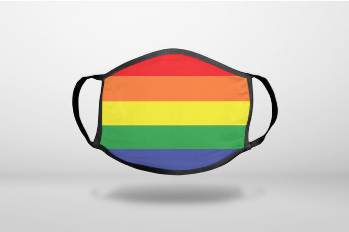 Rainbow Stripes Gay Pride - 3-Ply Reusable Soft Face Mask Covering, Unisex, Cotton Inner Layer