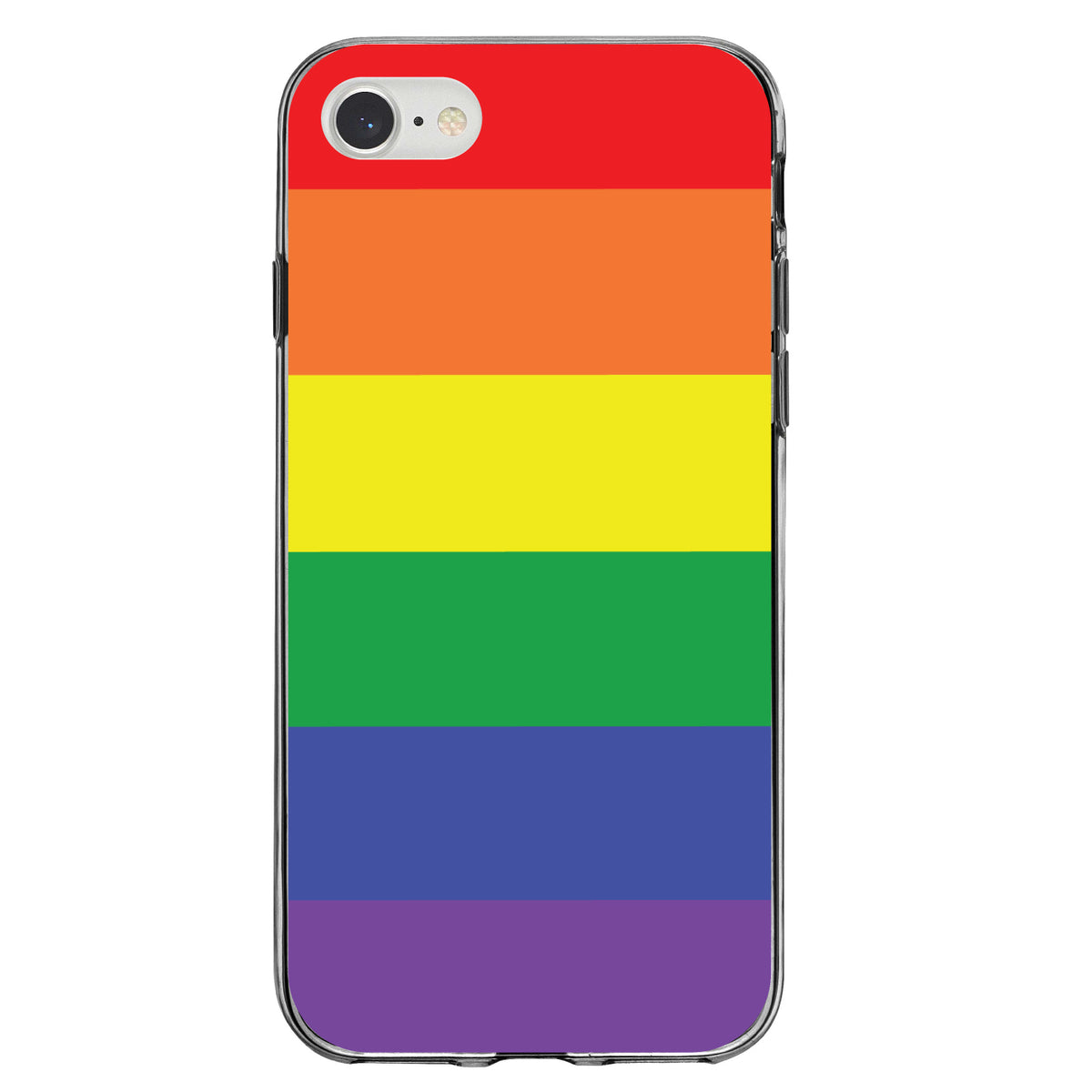 Rainbow Stripes Gay Pride Clear Shockproof iPhone Case, view 5