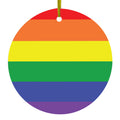 Rainbow Stripes Gay Pride Ceramic Ornament
