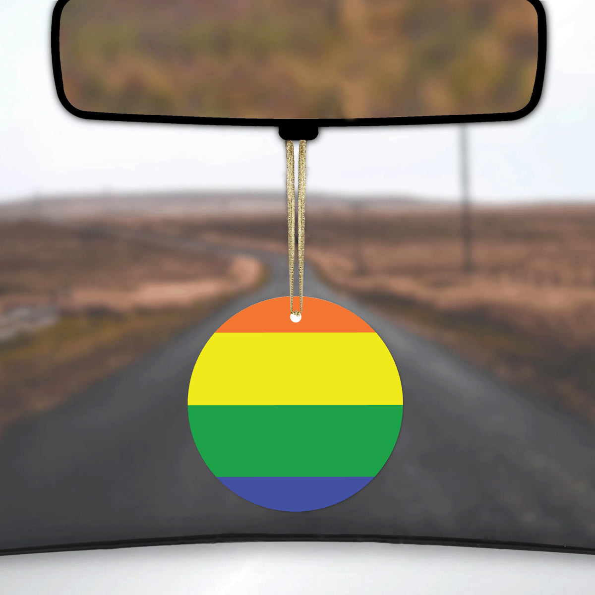 Rainbow Stripes Gay Pride Ceramic Ornament, view 3