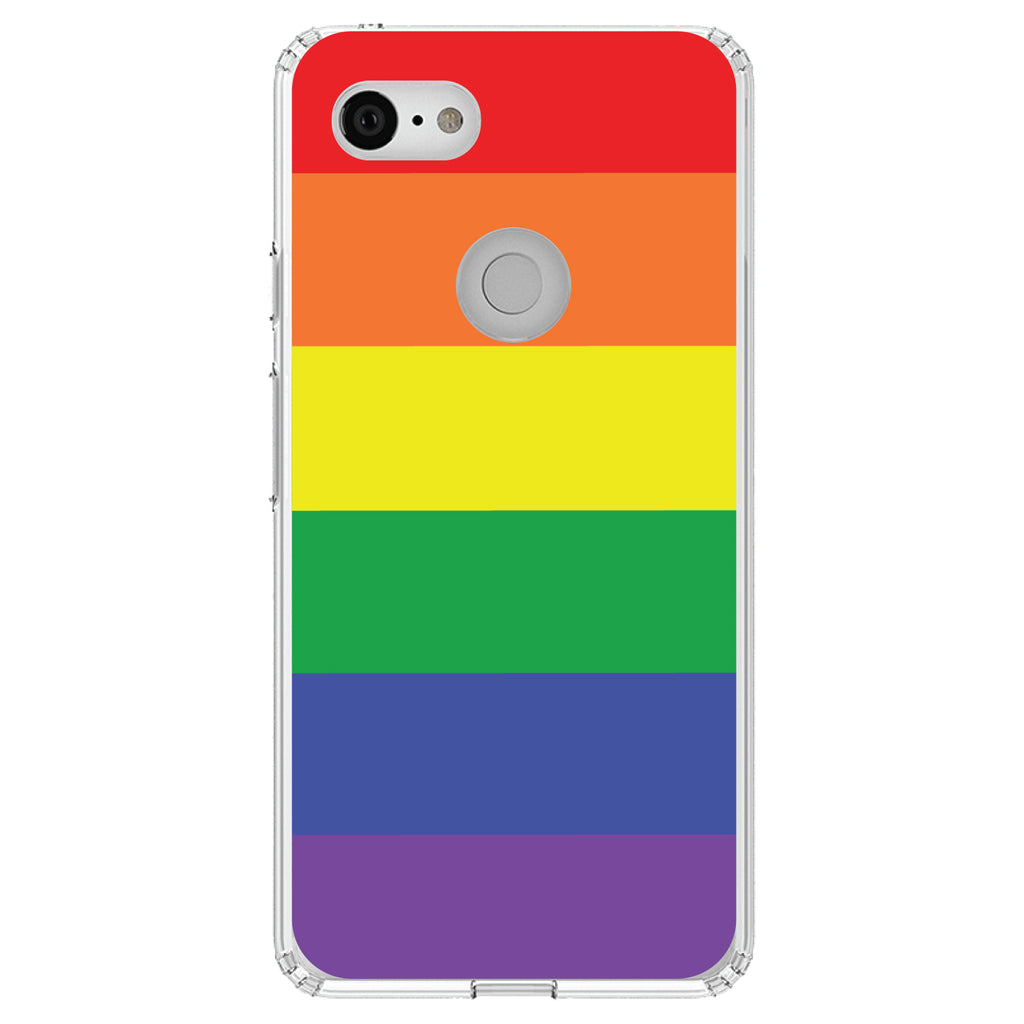 Rainbow Stripes Gay Pride Clear Shockproof iPhone Case, view 21