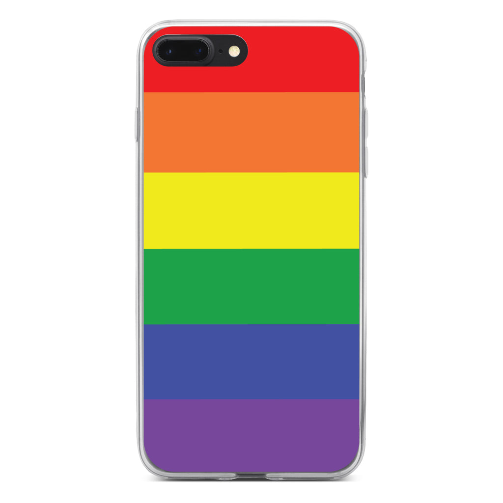Rainbow Stripes Gay Pride Clear Shockproof iPhone Case, view 6