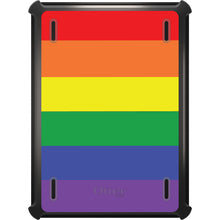 DistinctInk™ OtterBox Defender Series Case for Apple iPad / iPad Pro / iPad Air / iPad Mini - Rainbow Stripes Gay Pride
