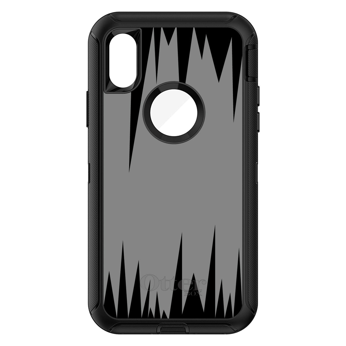 Grey Black Spikes OtterBox Defender Case for iPhone & Galaxy, view 3