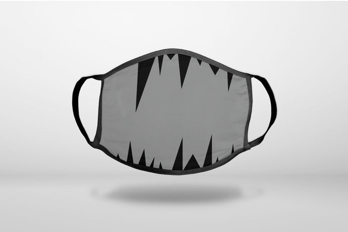 Grey Black Spikes - 3-Ply Reusable Soft Face Mask Covering, Unisex, Cotton Inner Layer