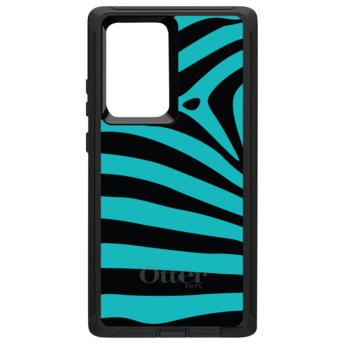 Teal Black Zebra Stripes OtterBox Defender Case for iPhone & Galaxy, view 13