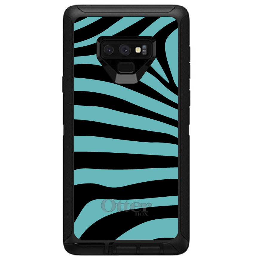 Teal Black Zebra Stripes OtterBox Defender Case for iPhone & Galaxy, view 16