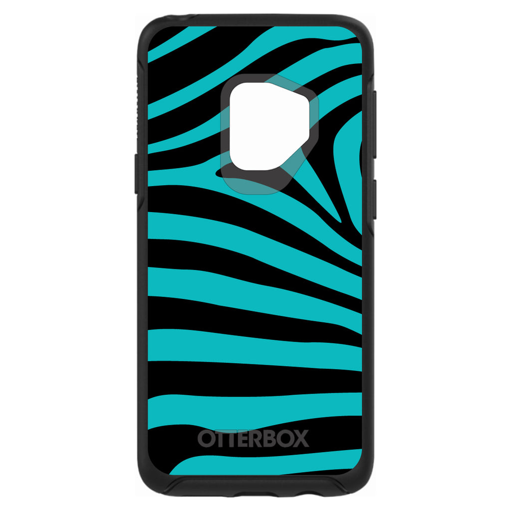 Teal Black Zebra Stripes OtterBox Symmetry Case for iPhone & Galaxy, view 8
