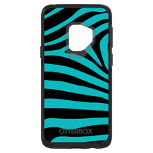 DistinctInk™ OtterBox Symmetry Series Case for Apple iPhone / Samsung Galaxy / Google Pixel - Teal Black Zebra Stripes