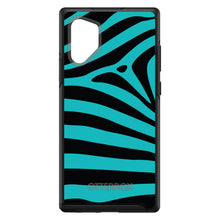 DistinctInk™ OtterBox Symmetry Series Case for Apple iPhone / Samsung Galaxy / Google Pixel - Teal Black Zebra Stripes