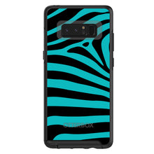DistinctInk™ OtterBox Symmetry Series Case for Apple iPhone / Samsung Galaxy / Google Pixel - Teal Black Zebra Stripes