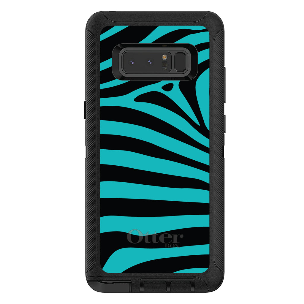 Teal Black Zebra Stripes OtterBox Defender Case for iPhone & Galaxy, view 17