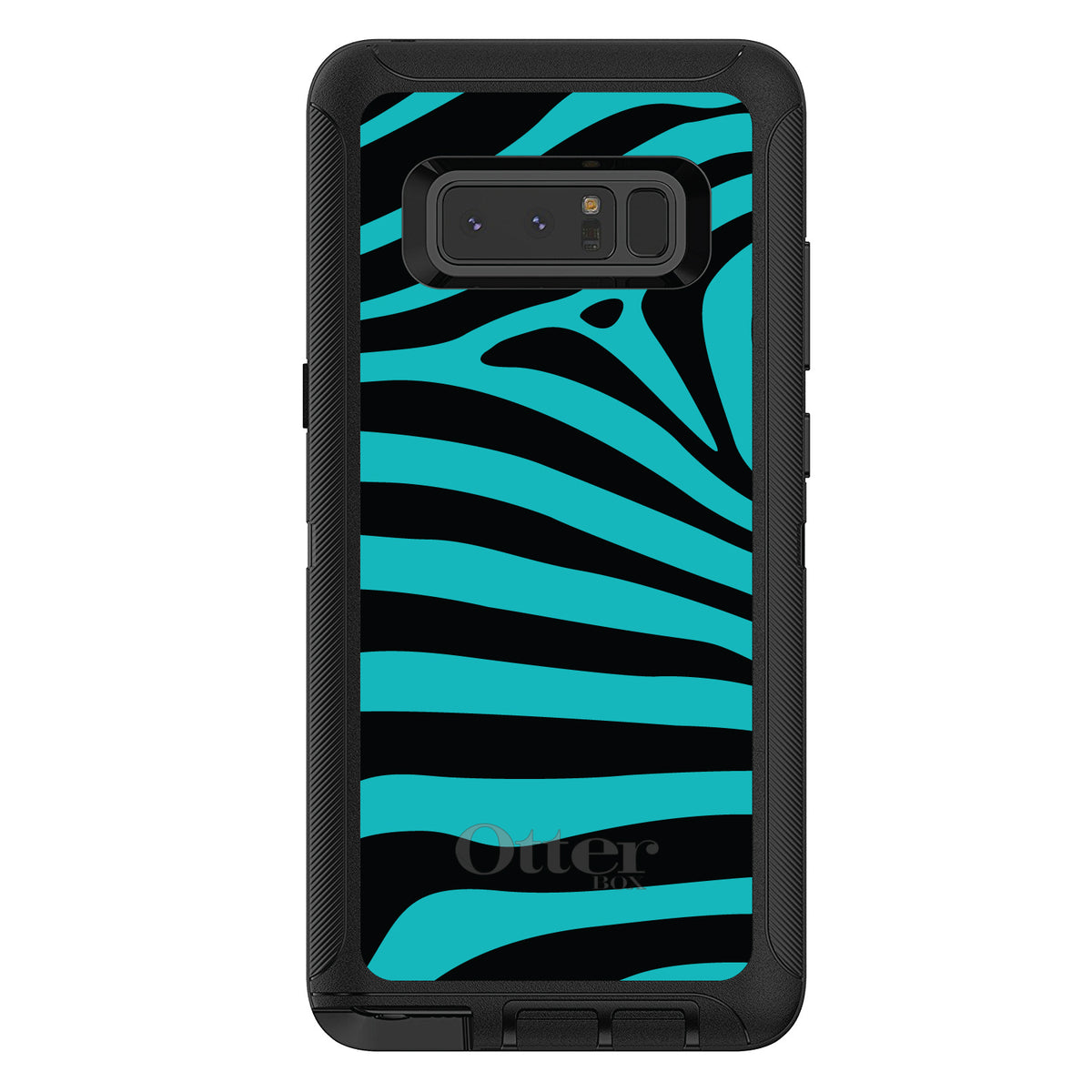 Teal Black Zebra Stripes OtterBox Defender Case for iPhone & Galaxy, view 17