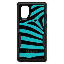 DistinctInk™ OtterBox Commuter Series Case for Apple iPhone or Samsung Galaxy - Teal Black Zebra Stripes